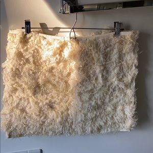 DVF cream silk textured miniskirt